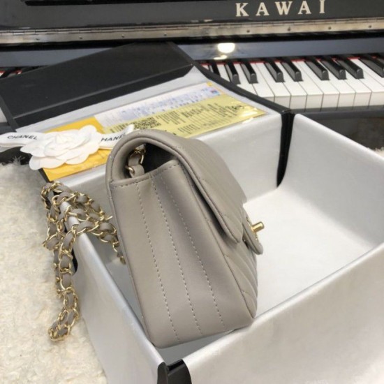 Replica Borsa a patta classica A1117 Hardware in oro grigio