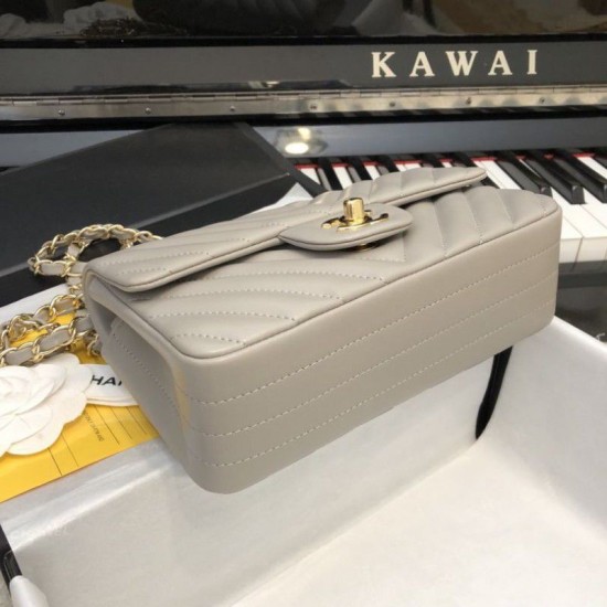 Replica Borsa a patta classica A1117 Hardware in oro grigio