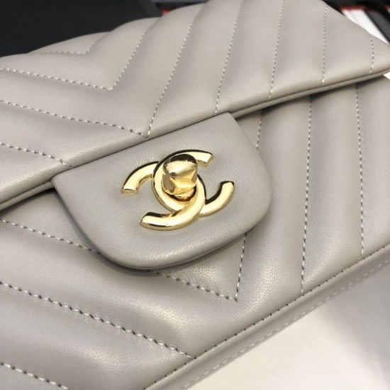 Replica Borsa a patta classica A1117 Hardware in oro grigio