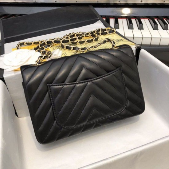 Replica Borsa a patta classica A1116 Hardware in oro nero