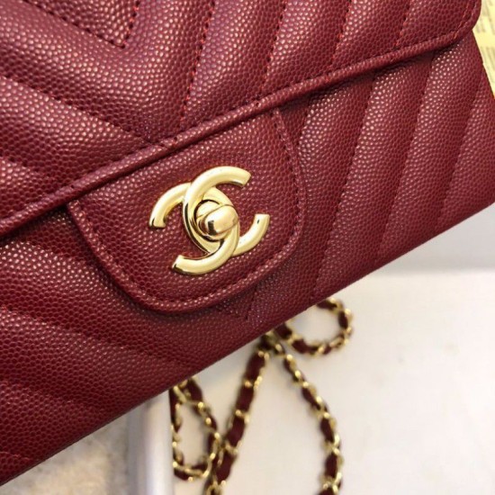 Replica Borsa a patta classica Pelle di vitello A1116 Rossa