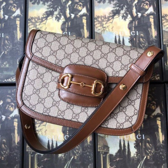 Replica Anteprima esclusiva online di 1955 Horsebit Bag Coffee
