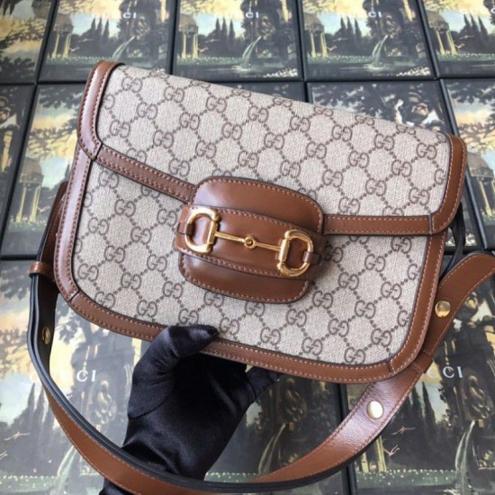 Replica Anteprima esclusiva online di 1955 Horsebit Bag Coffee