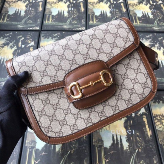 Replica Anteprima esclusiva online di 1955 Horsebit Bag Coffee