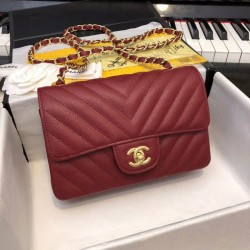 Replica Borsa a patta classica Pelle di vitello A1116 Rossa