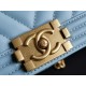 Replica Boy Classic Flap Borse A67086 Pelle di agnello azzurra