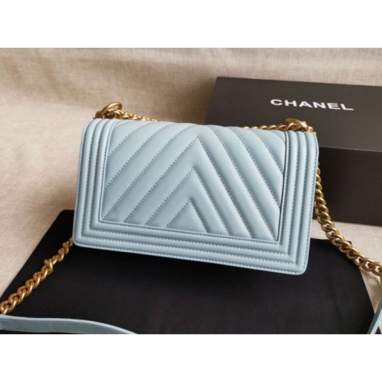 Replica Boy Classic Flap Borse A67086 Pelle di agnello azzurra