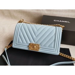 Replica Boy Classic Flap Borse A67086 Pelle di agnello azzurra