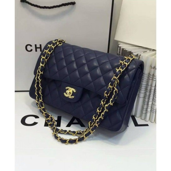 Replica Classic Flap Borsa Jumbo A01112 blu scuro