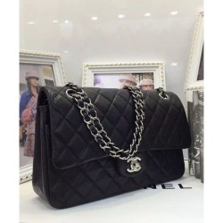 Replica Classic Flap Borse Jumbo Originale pelle Caviar A01112 Nero