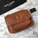 Replica Borsa a catena media Niki YSL Saint Laurent Marrone