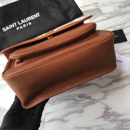 Replica Borsa a catena media Niki YSL Saint Laurent Marrone
