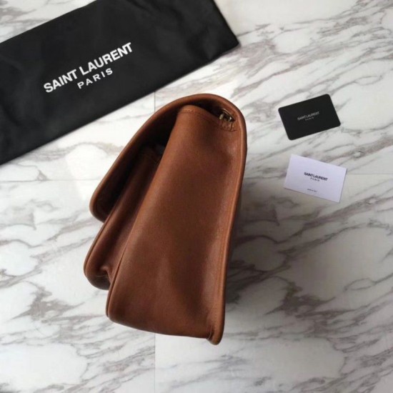 Replica Borsa a catena media Niki YSL Saint Laurent Marrone