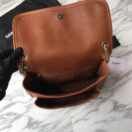 Replica Borsa a catena media Niki YSL Saint Laurent Marrone