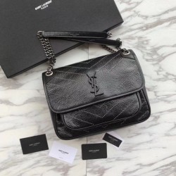 Replica Borsa a catena media YSL Saint Laurent nera