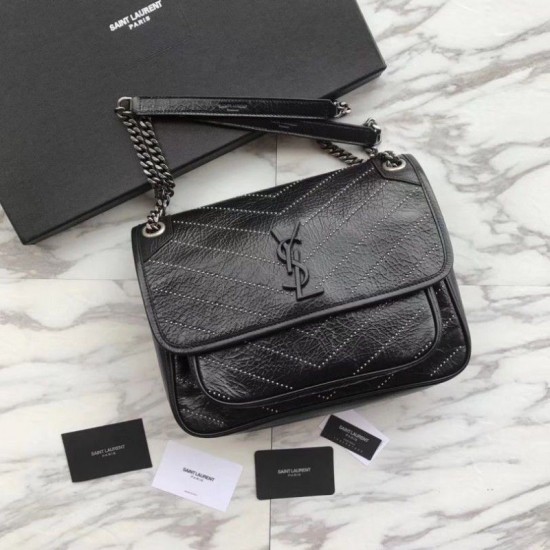 Replica Borsa a catena media YSL Saint Laurent nera