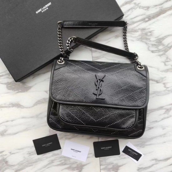 Replica Borsa a catena media YSL Saint Laurent nera