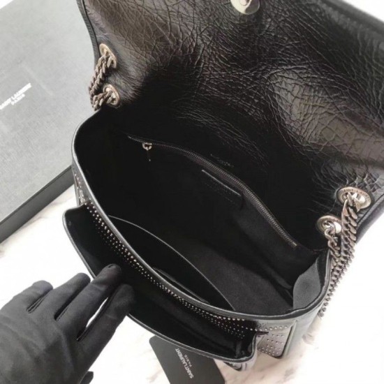 Replica Borsa a catena media YSL Saint Laurent nera