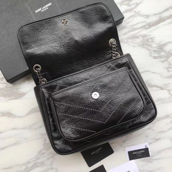Replica Borsa a catena media YSL Saint Laurent nera