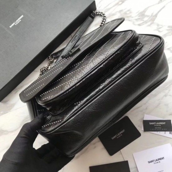 Replica Borsa a catena media YSL Saint Laurent nera