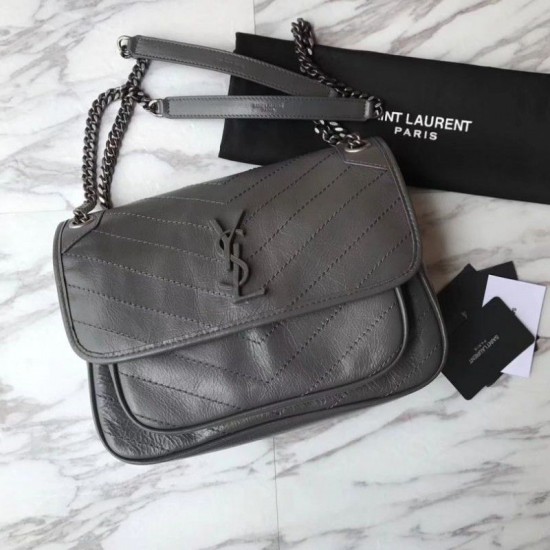 Replica Borsa a tracolla media YSL Saint Laurent grigia Replica Borsa a tracolla media YSL Saint Laurent grigia