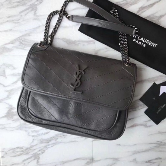 Replica Borsa a tracolla media YSL Saint Laurent grigia Replica Borsa a tracolla media YSL Saint Laurent grigia