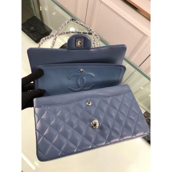 Replica Borsa Classic Jumbo Flap A01112 Blu