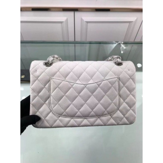 Replica Borsa Classic Jumbo Flap A01112 in pelle di caviale bianca