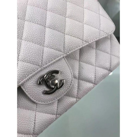 Replica Borsa Classic Jumbo Flap A01112 in pelle di caviale bianca