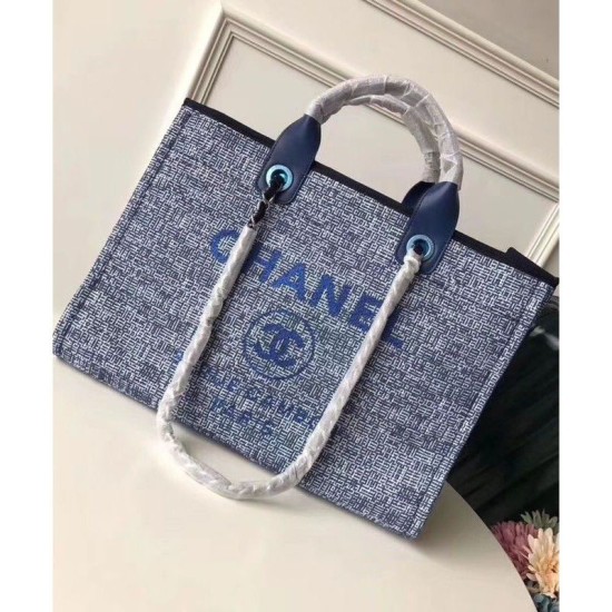 Replica Canvas Large Deauville Tote A66942 Blu