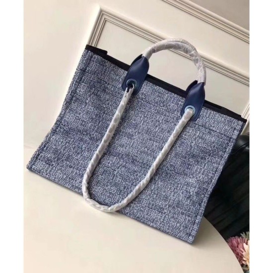 Replica Canvas Large Deauville Tote A66942 Blu
