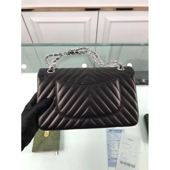 Replica Chevron Jumbo Flap Borse A01112 Nero