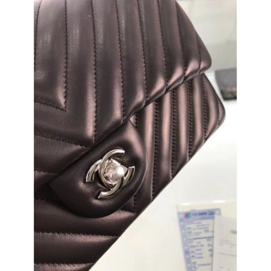 Replica Chevron Jumbo Flap Borse A01112 Nero