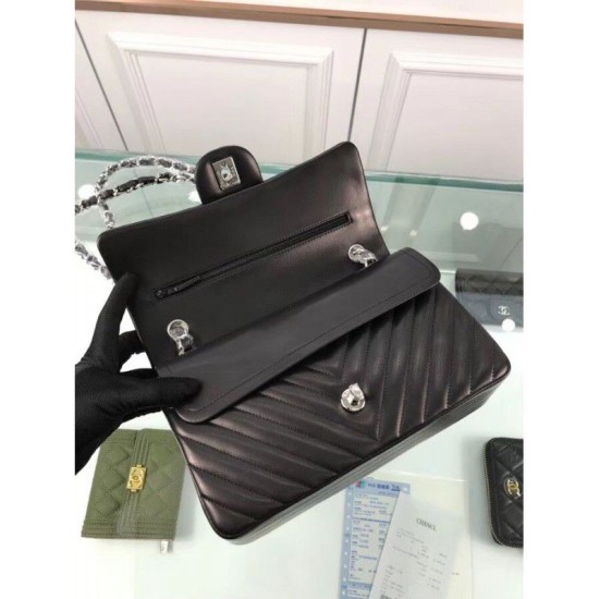 Replica Chevron Jumbo Flap Borse A01112 Nero