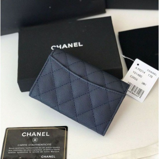 Replica Portamonete Classic Flap A31504 Blu scuro