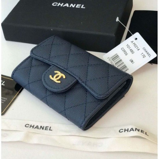 Replica Portamonete Classic Flap A31504 Blu scuro