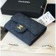 Replica Portamonete Classic Flap A31504 Blu scuro