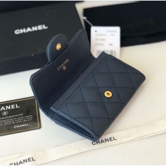 Replica Portamonete Classic Flap A31504 Blu scuro