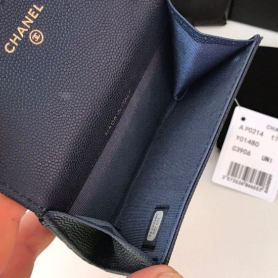 Replica Portamonete Classic Flap A31504 Blu scuro