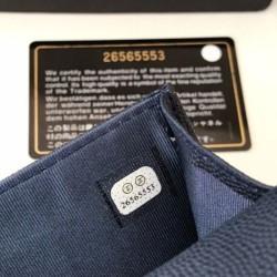 Replica Portamonete Classic Flap A31504 Blu scuro