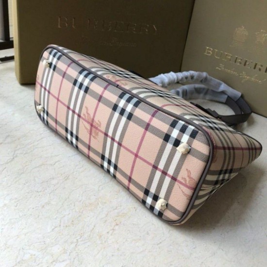 Replica Burberry Borsa con manico in PVC Caffè