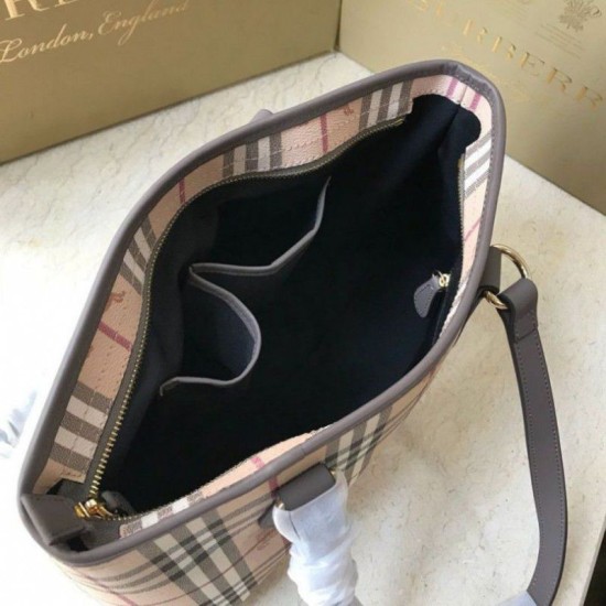 Replica Burberry Borsa con manico in PVC Caffè