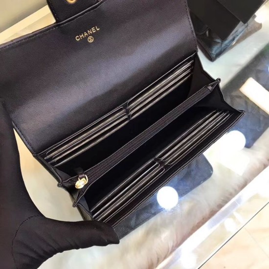 Replica Portafoglio lungo Chevron A31506 Nero Replica Portafoglio lungo Chevron A31506 Nero