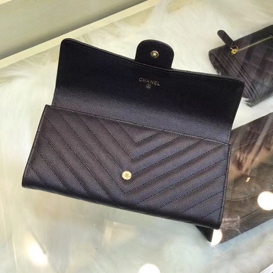 Replica Long Portafoglio Caviar Leather A31506 Black Replica Long Portafoglio Caviar Leather A31506 Black