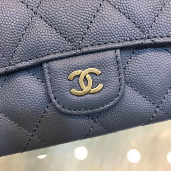 Replica Long Portafoglio Caviar Leather A31506 Blue Replica Long Portafoglio Caviar Leather A31506 Blue
