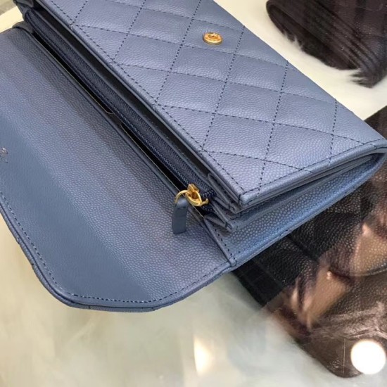 Replica Long Portafoglio Caviar Leather A31506 Blue Replica Long Portafoglio Caviar Leather A31506 Blue