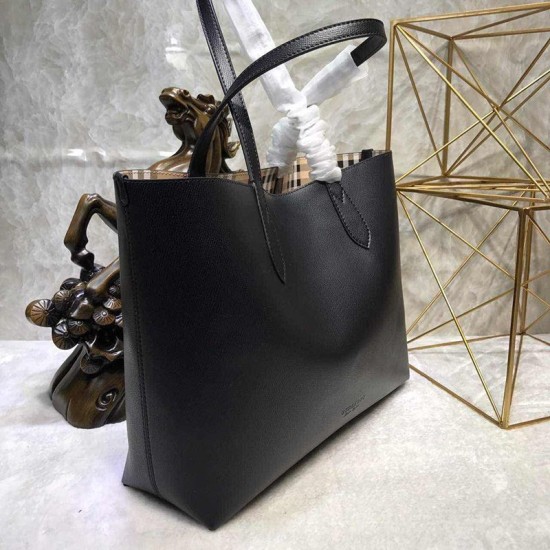 Replica Medium Reversible Tote Haymarket Check 40496351 Nero