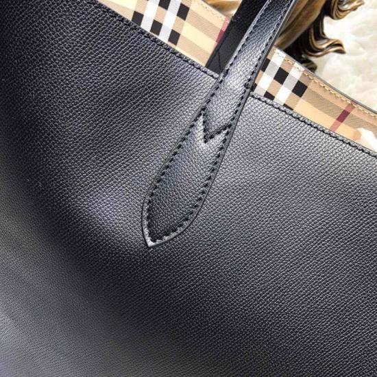 Replica Medium Reversible Tote Haymarket Check 40496351 Nero