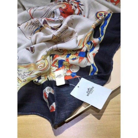 Replica Sciarpe di seta di cachemire Hermes 140 nero