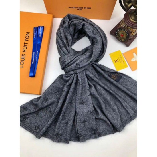 Replica Sciarpa classica in cashmere grigio